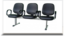 Cadeiras Longarinas para escritrio - Longarina diretor lisa com lmina 