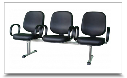 Cadeiras Longarinas para escritrio - Longarina diretor lisa com lmina
