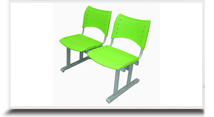 Cadeiras Longarinas para escritrio - Longarina ISO verde 