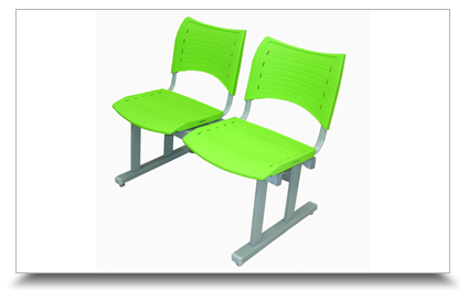 Cadeiras Longarinas para escritrio - Longarina ISO verde
