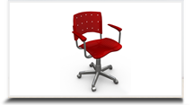 Cadeiras operacionais para escritrio - Cadeira vermelho translucido Tiff 